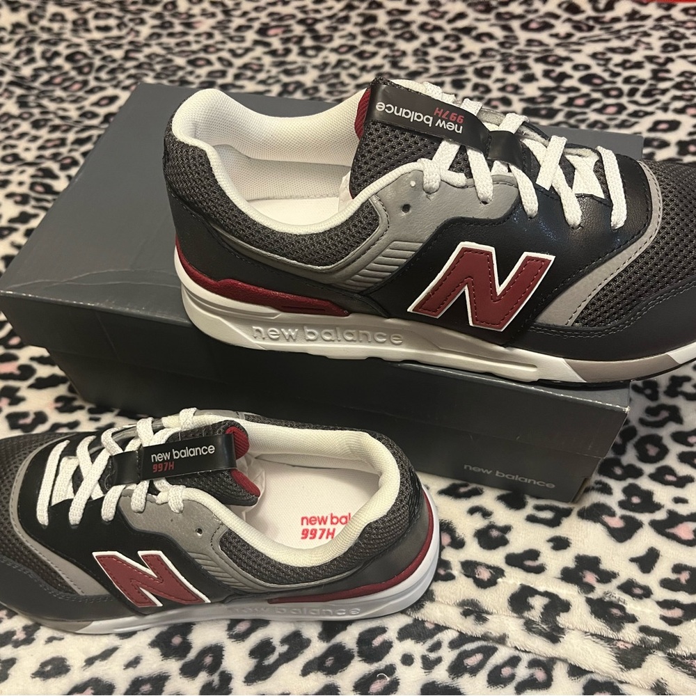 New Balance 997H Black and Burgundy Sneakers